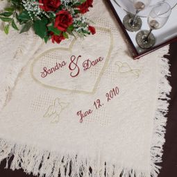 Heart Embroidered Afghan